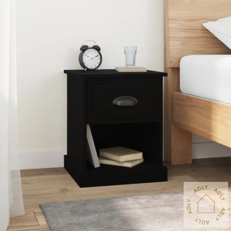 Nattbord 2 Stk Svart 39X39X47,5 Cm Konstruert Tre