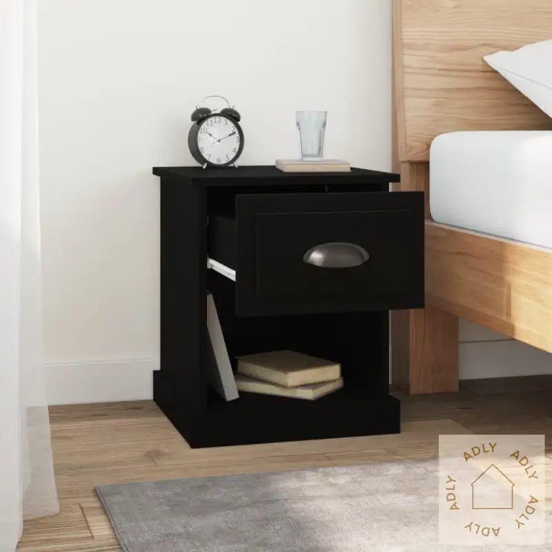 Nattbord 2 Stk Svart 39X39X47,5 Cm Konstruert Tre