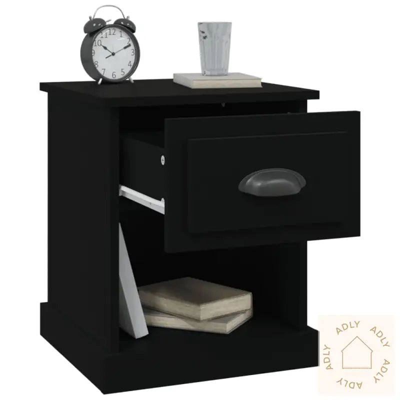 Nattbord 2 Stk Svart 39X39X47,5 Cm Konstruert Tre