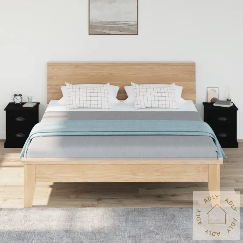 Nattbord 2 Stk Svart 39X39X47,5 Cm Konstruert Tre