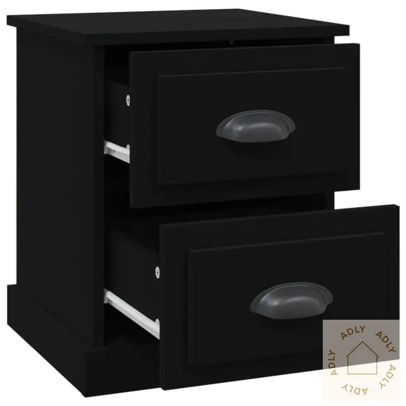 Nattbord 2 Stk Svart 39X39X47,5 Cm Konstruert Tre