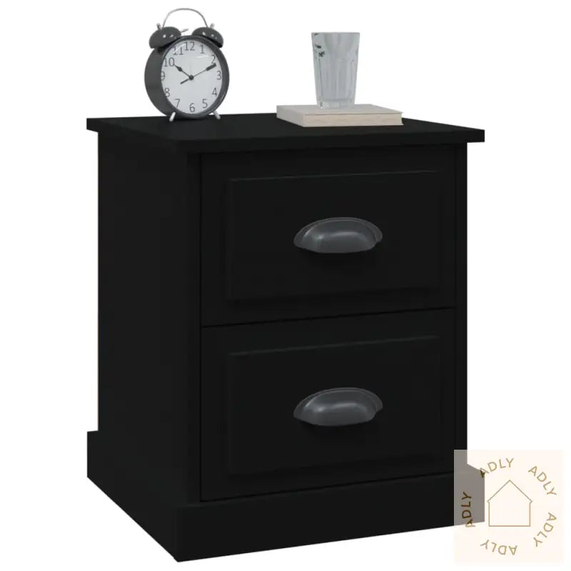 Nattbord 2 Stk Svart 39X39X47,5 Cm Konstruert Tre