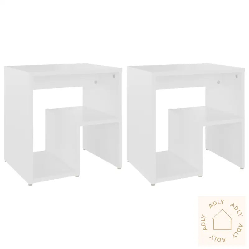 Nattbord 2 Stk Hvit 40X30X40 Cm Konstruert Tre