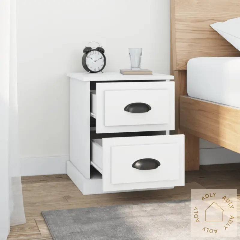 Nattbord 2 Stk Hvit 39X39X47,5 Cm Konstruert Tre