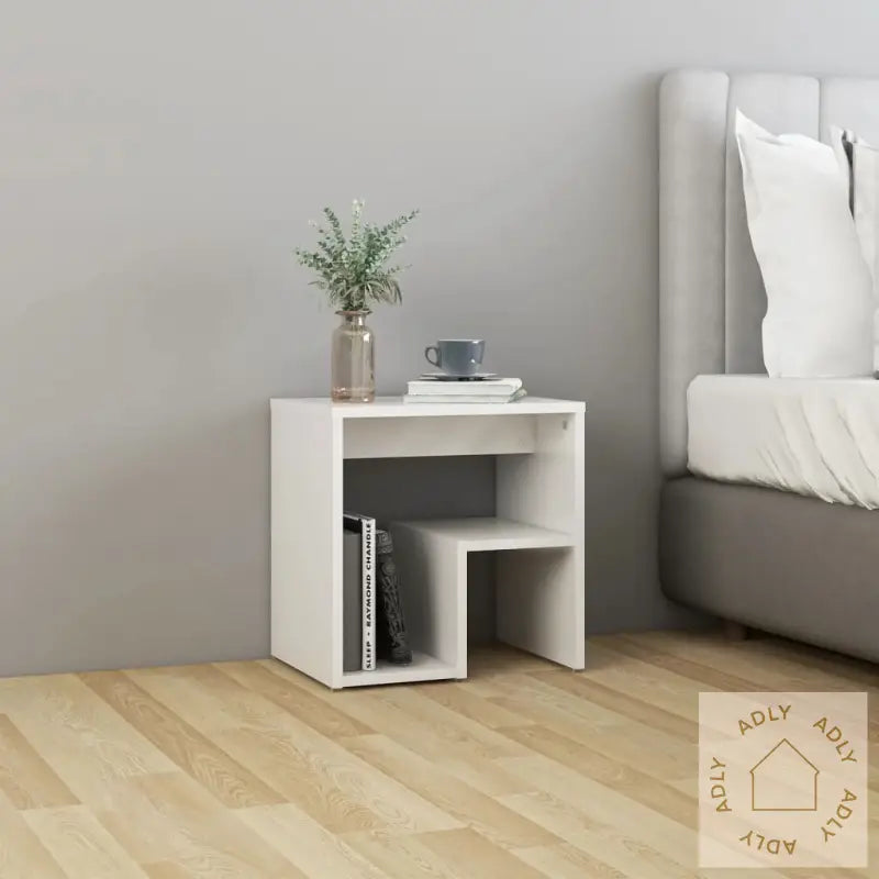 Nattbord 2 Stk Høyglans Hvit 40X30X40 Cm Konstruert Tre