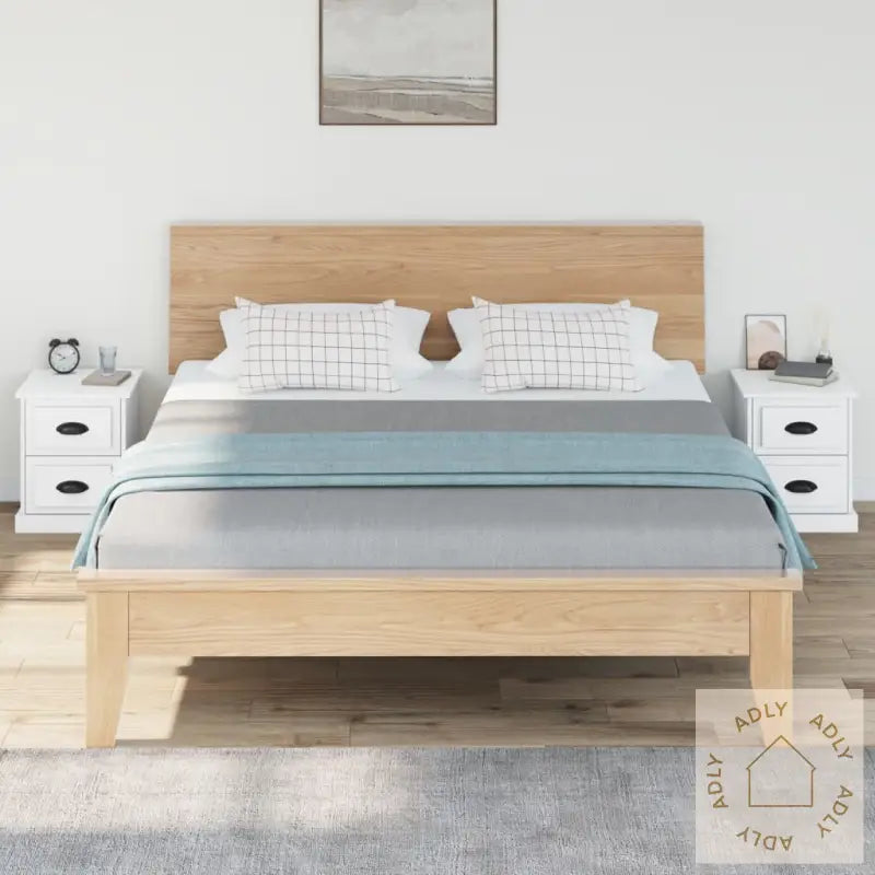 Nattbord 2 Stk Hvit 39X39X47,5 Cm Konstruert Tre