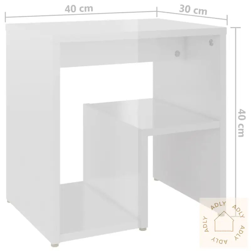 Nattbord 2 Stk Høyglans Hvit 40X30X40 Cm Konstruert Tre