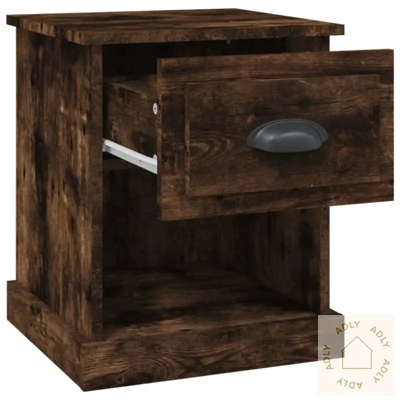 Nattbord 2 Stk Røkt Eik 39X39X47,5 Cm Konstruert Tre