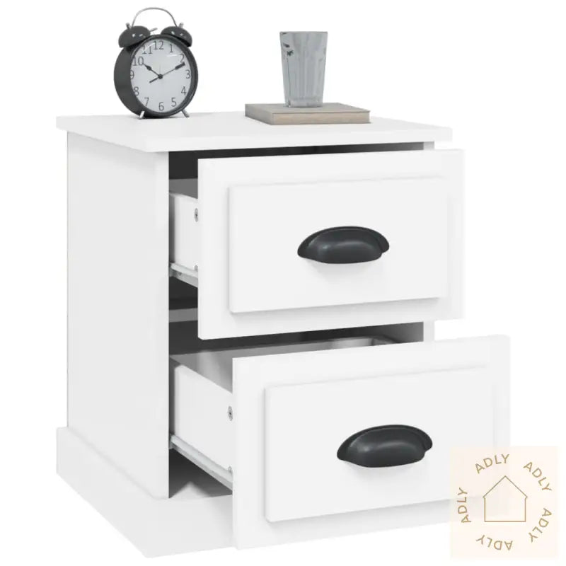 Nattbord 2 Stk Hvit 39X39X47,5 Cm Konstruert Tre