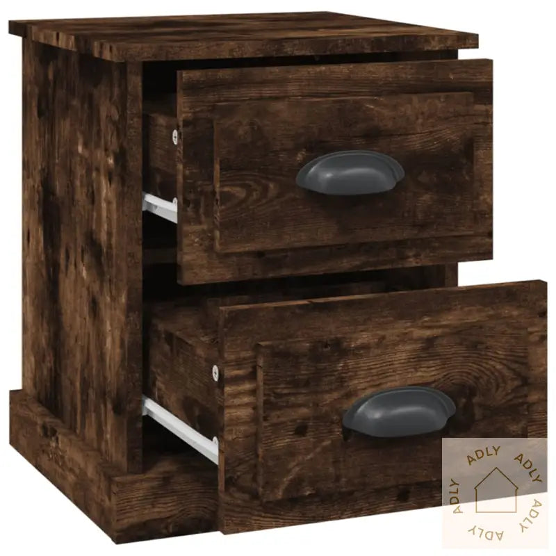Nattbord 2 Stk Røkt Eik 39X39X47,5 Cm Konstruert Tre