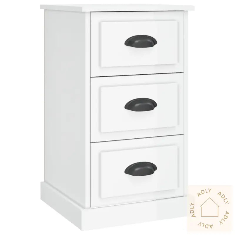 Nattbord Høyglans Hvit 39X39X67 Cm Konstruert Tre