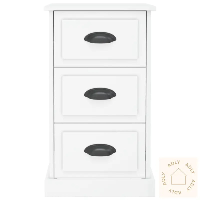 Nattbord Høyglans Hvit 39X39X67 Cm Konstruert Tre