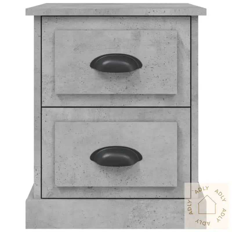 Nattbord 2 Stk Betonggrå 39X39X47,5 Cm Konstruert Tre