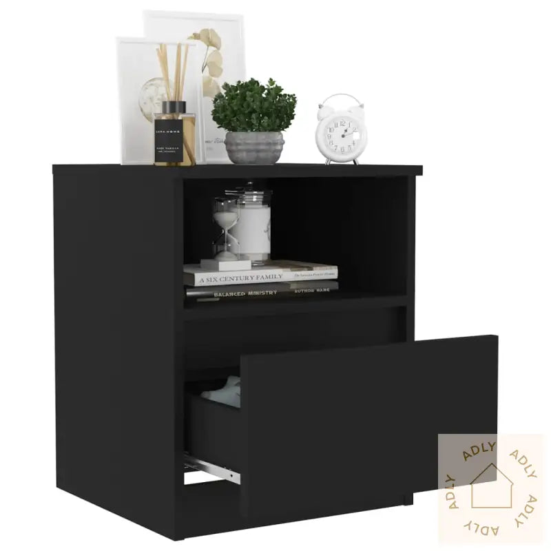 Nattbord Svart 40X40X50 Cm Konstruert Tre