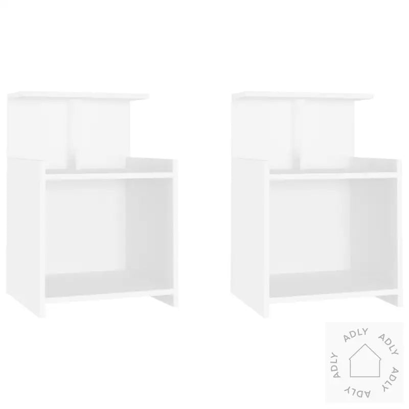 Nattbord 2 Stk Hvit 40X35X60 Cm Konstruert Tre