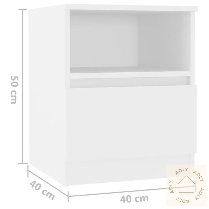 Nattbord 2 Stk Hvit 40X40X50 Cm Konstruert Tre