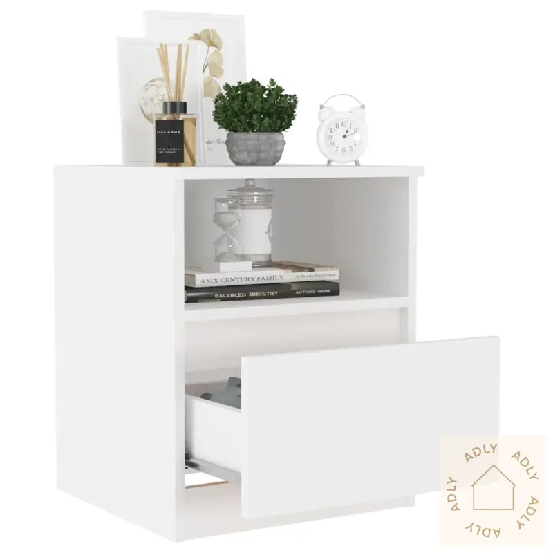 Nattbord 2 Stk Hvit 40X40X50 Cm Konstruert Tre