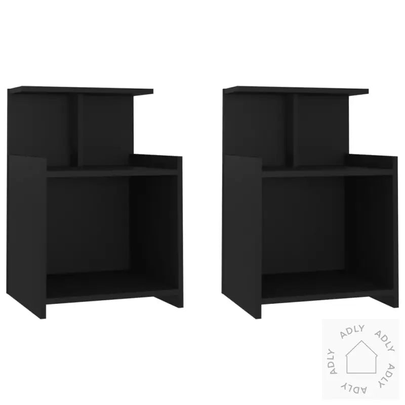 Nattbord 2 Stk Svart 40X35X60 Cm Konstruert Tre