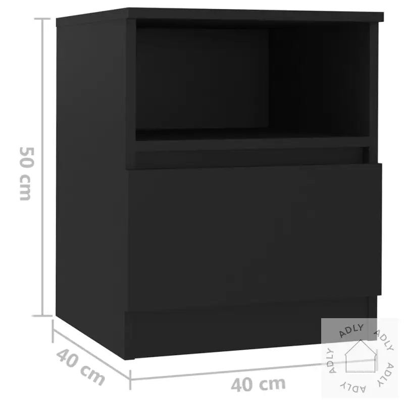 Nattbord Svart 40X40X50 Cm Konstruert Tre