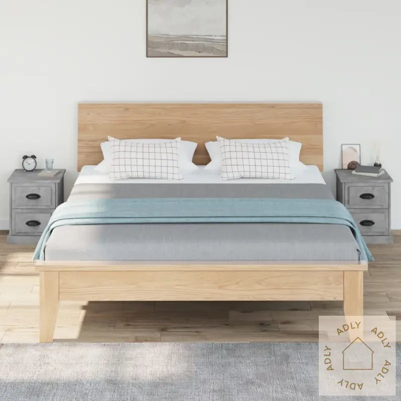 Nattbord 2 Stk Betonggrå 39X39X47,5 Cm Konstruert Tre