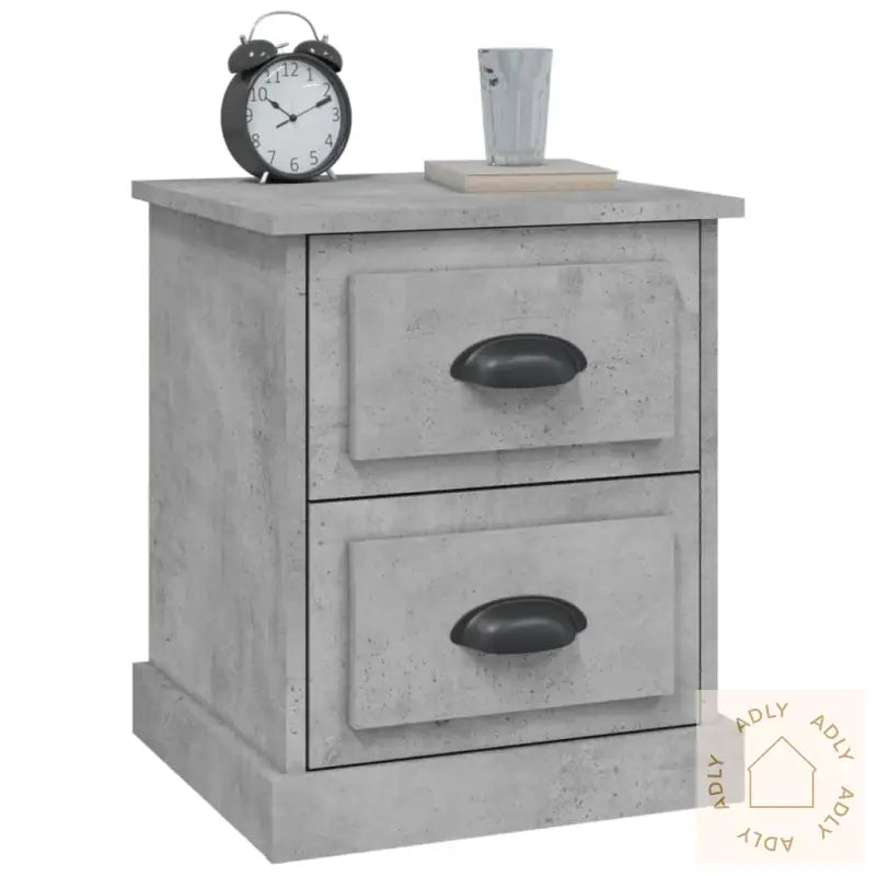 Nattbord 2 Stk Betonggrå 39X39X47,5 Cm Konstruert Tre