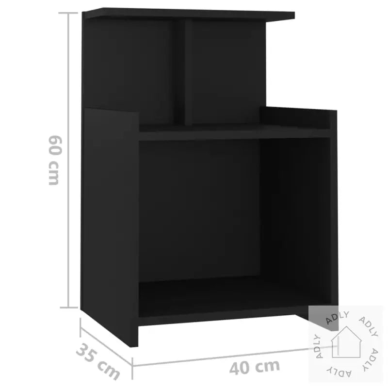 Nattbord 2 Stk Svart 40X35X60 Cm Konstruert Tre