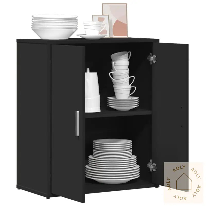 Skjenk Svart 60X31X70 Cm Konstruert Tre