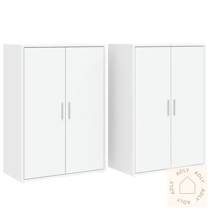 Skjenker 2 Stk Hvit 60X31X84 Cm Konstruert Tre