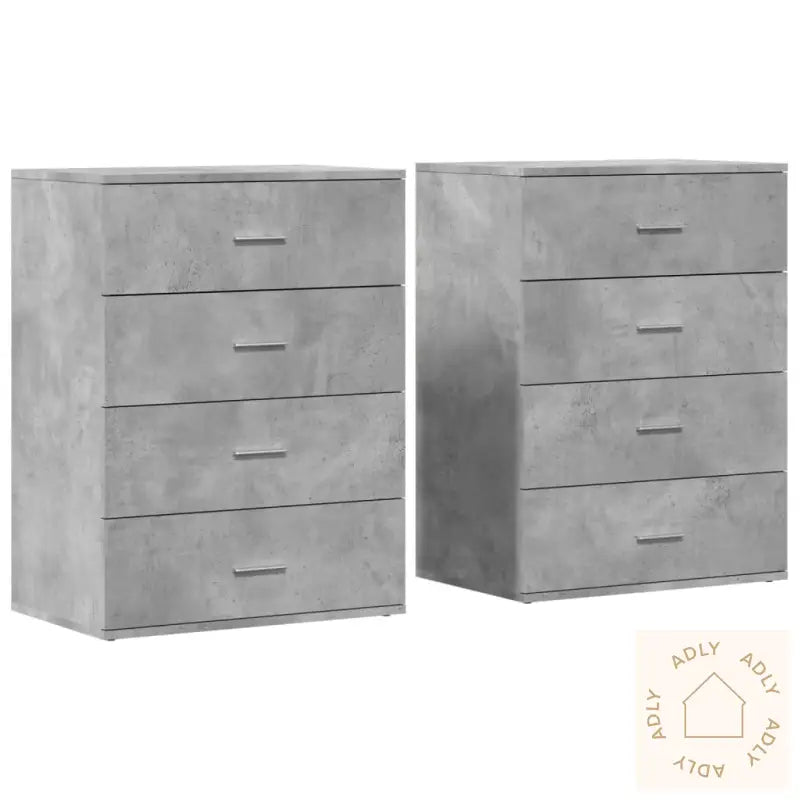 Skjenker 2 Stk Betonggrå 60X39X80 Cm Konstruert Tre