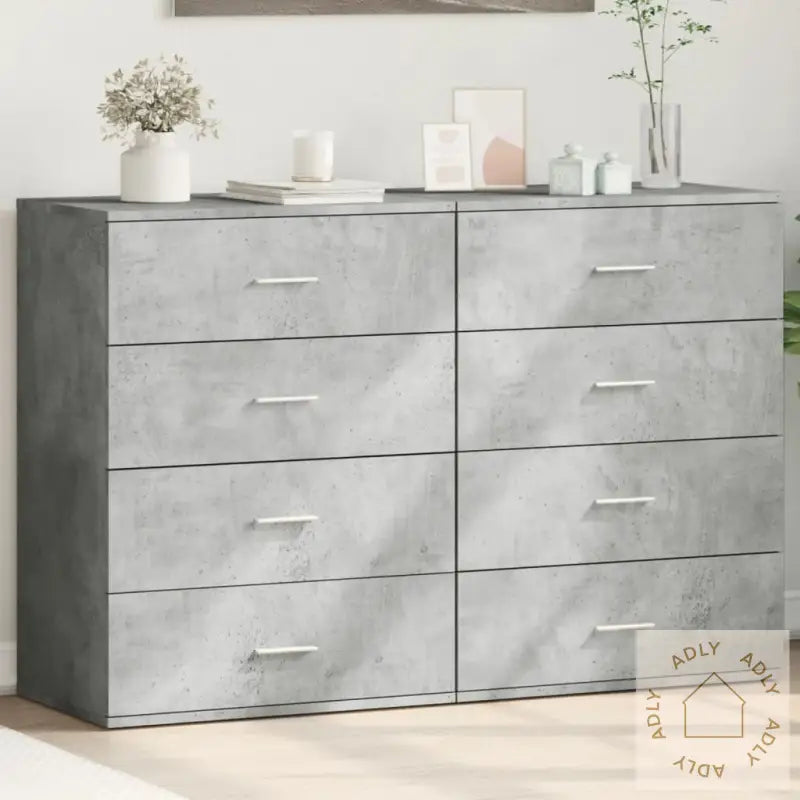 Skjenker 2 Stk Betonggrå 60X39X80 Cm Konstruert Tre