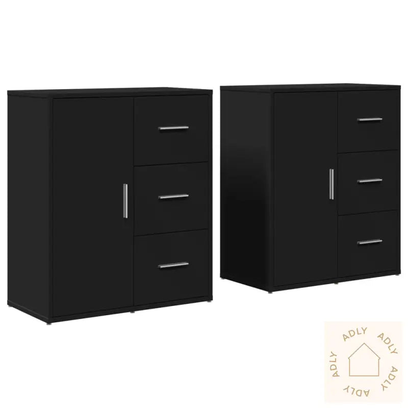 Skjenker 2 Stk Svart 60X31X70 Cm Konstruert Tre