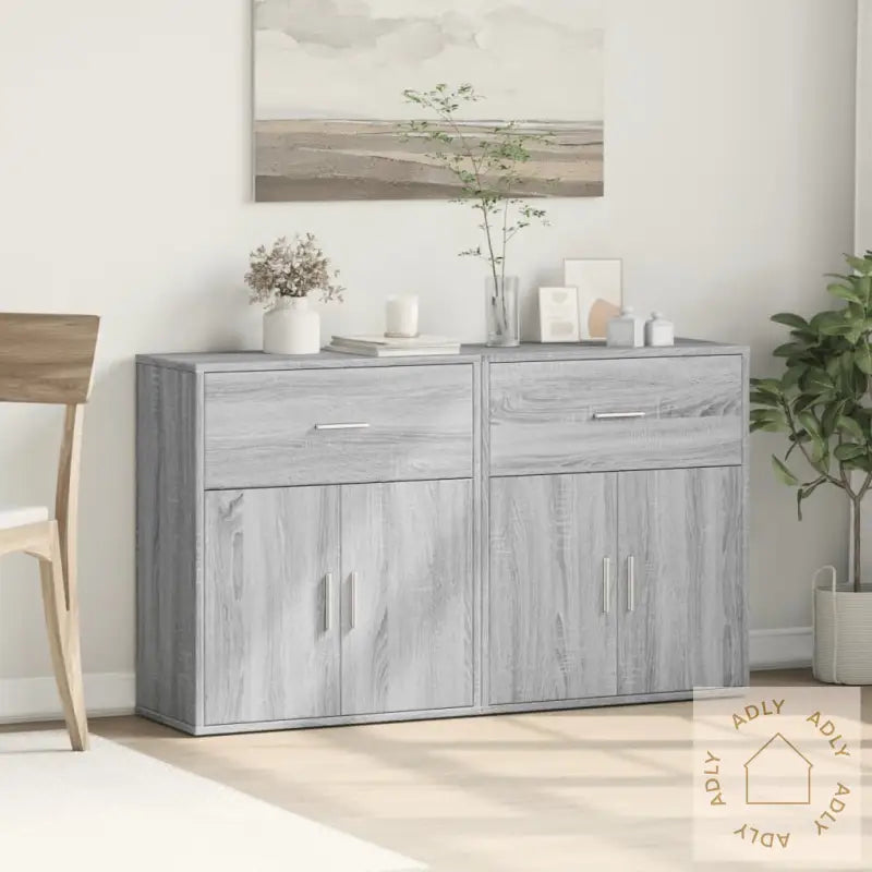 Skjenker 2 Grå Sonoma 60X31X70 Cm Konstruert Tre