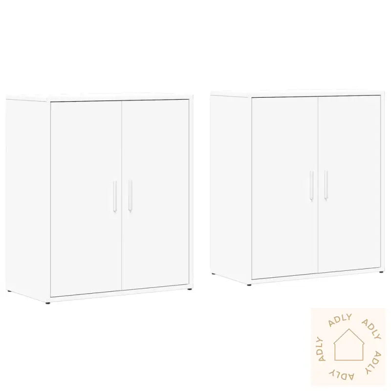 Skjenker 2 Stk Hvit 60X31X70 Cm Konstruert Tre