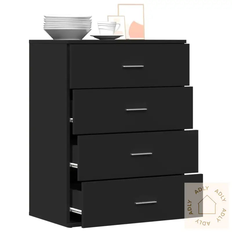 Skjenk Svart 60X39X80 Cm Konstruert Tre