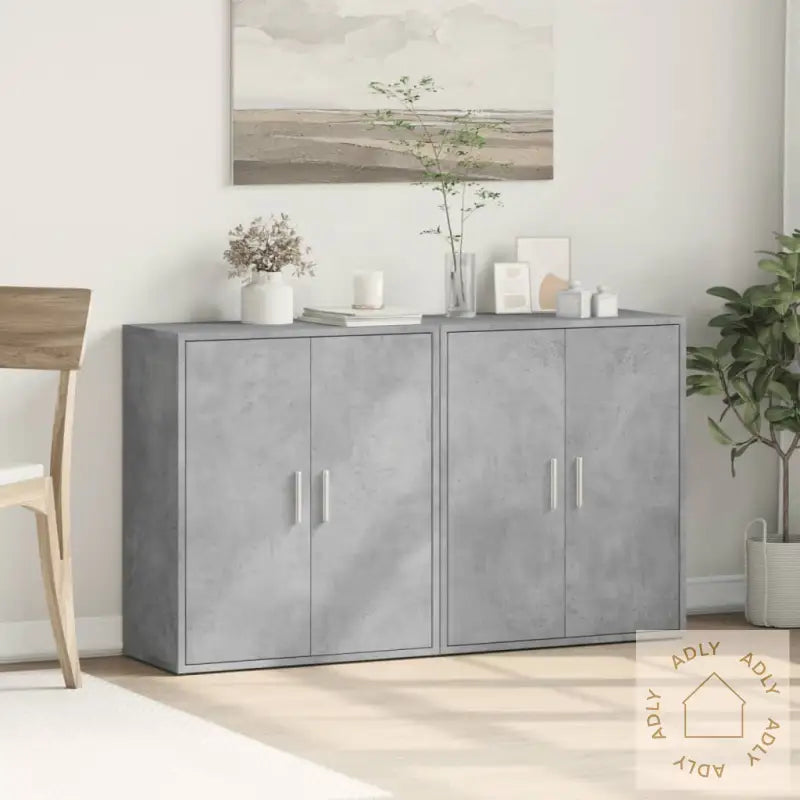 Skjenker 2 Betonggrå 60X31X70 Cm Konstruert Tre