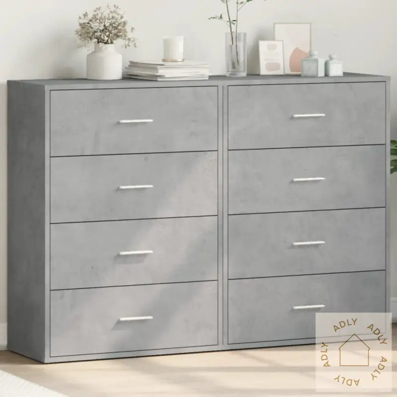Skjenker 2 Stk Betonggrå 60X31X84 Cm Konstruert Tre