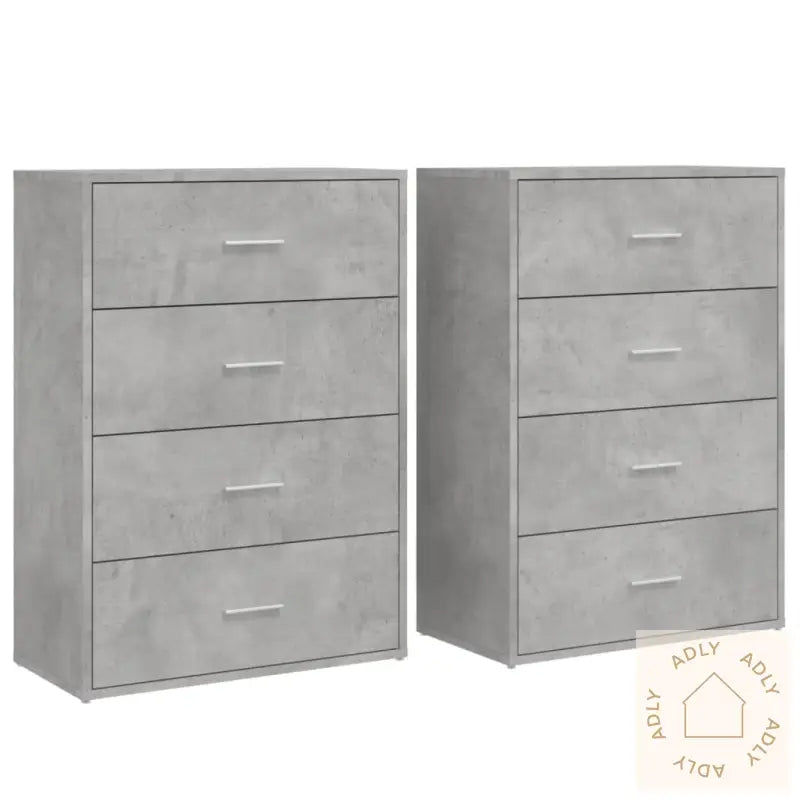 Skjenker 2 Stk Betonggrå 60X31X84 Cm Konstruert Tre