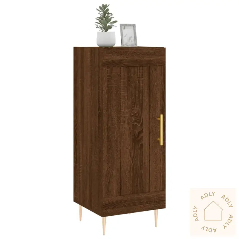Skjenk Brun Eik 34,5X34X90 Cm Konstruert Tre