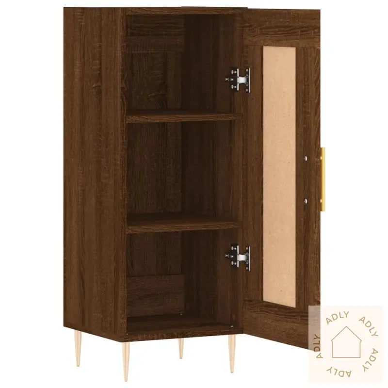 Skjenk Brun Eik 34,5X34X90 Cm Konstruert Tre