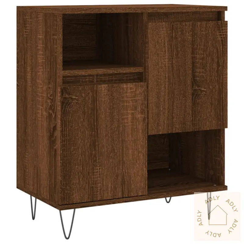 Skjenk Brun Eik 60X35X70 Cm Konstruert Tre