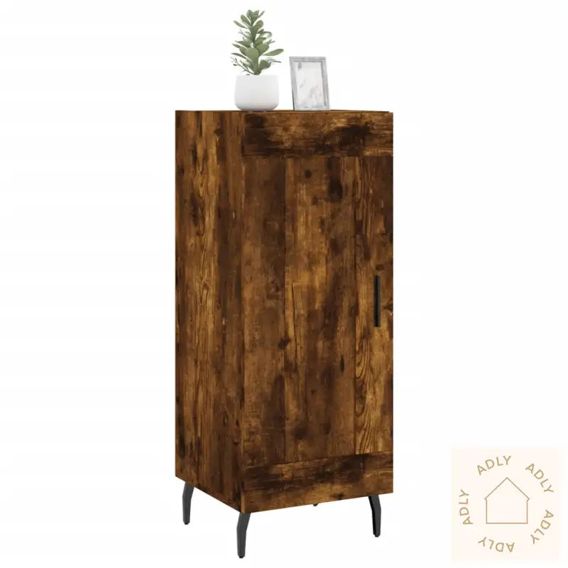 Skjenk Røkt Eik 34,5X34X90 Cm Konstruert Tre