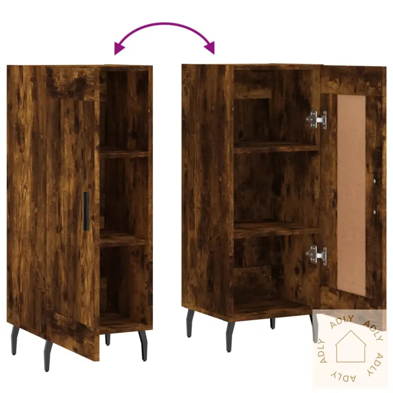 Skjenk Røkt Eik 34,5X34X90 Cm Konstruert Tre