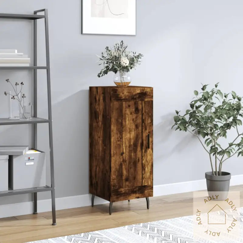 Skjenk Røkt Eik 34,5X34X90 Cm Konstruert Tre