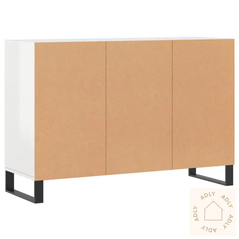 Skjenk Høyglans Hvit 103,5X35X70 Cm Konstruert Tre