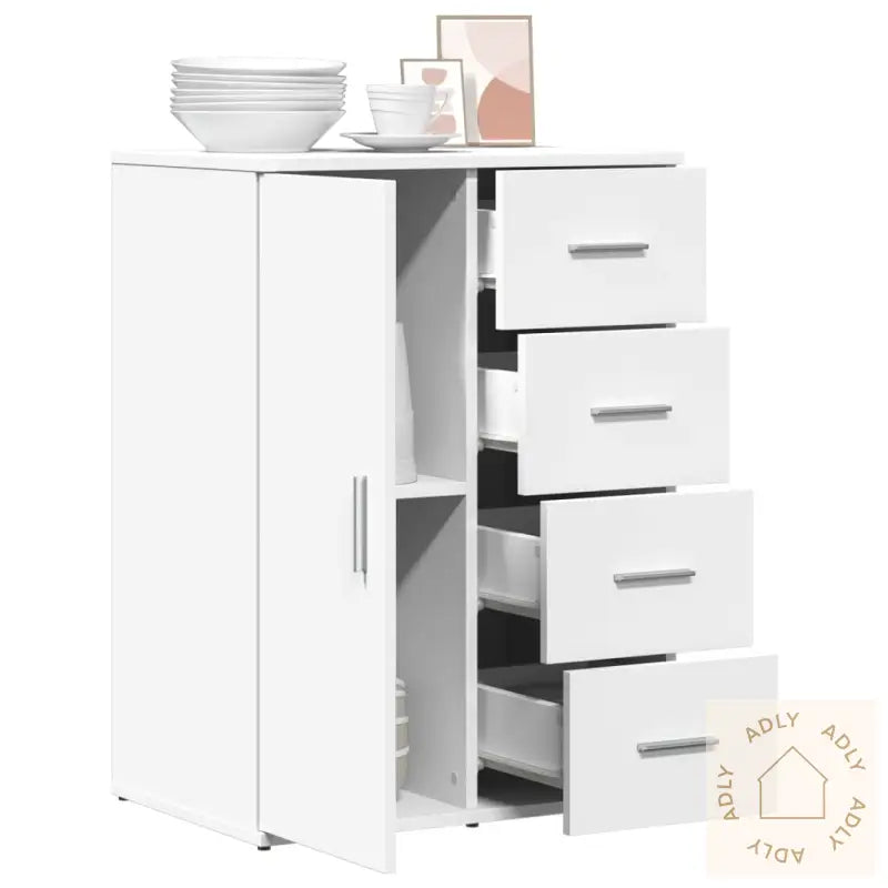 Skjenk Hvit 59X39X80 Cm Konstruert Tre