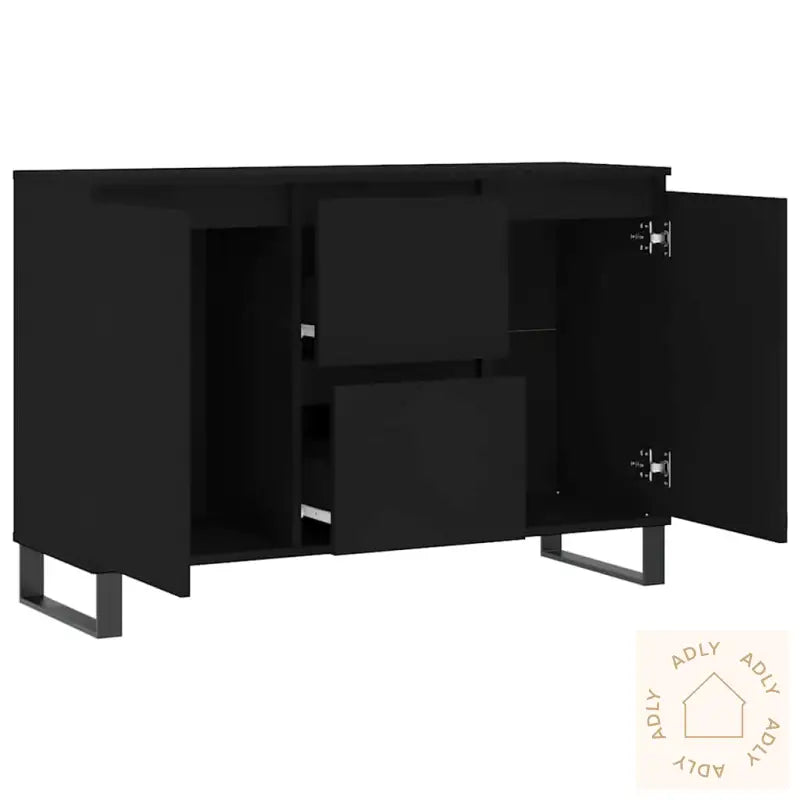 Skjenk Svart Eik 104X35X70 Cm Konstruert Tre