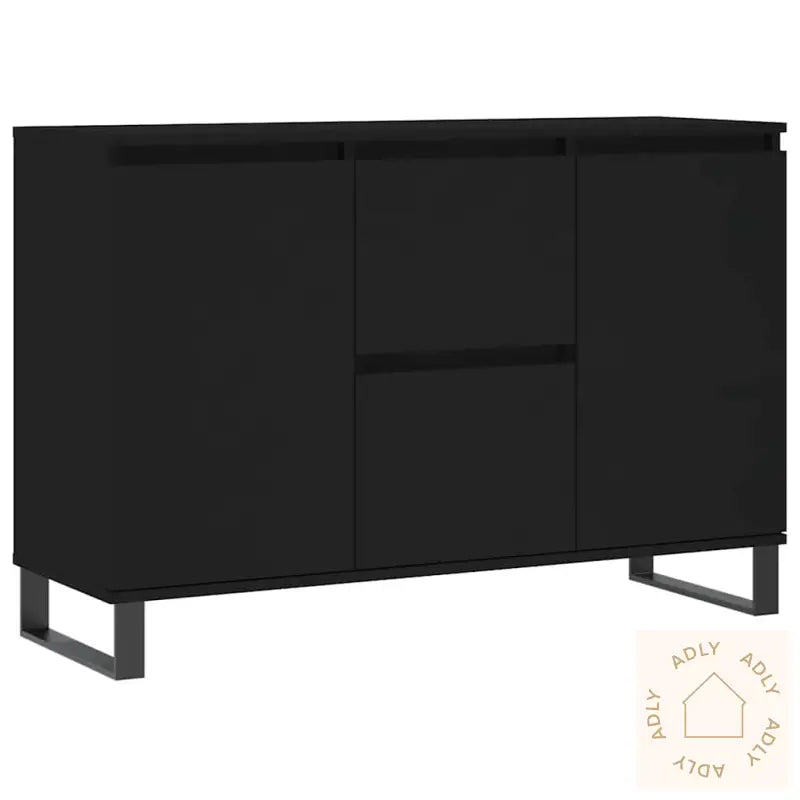 Skjenk Svart Eik 104X35X70 Cm Konstruert Tre