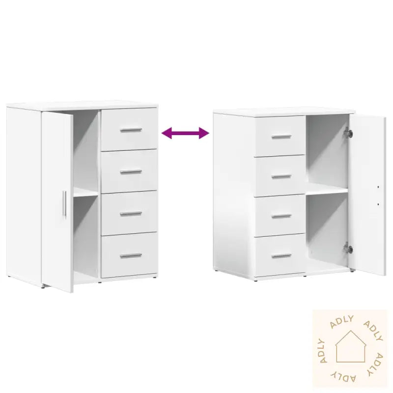 Skjenk Hvit 59X39X80 Cm Konstruert Tre