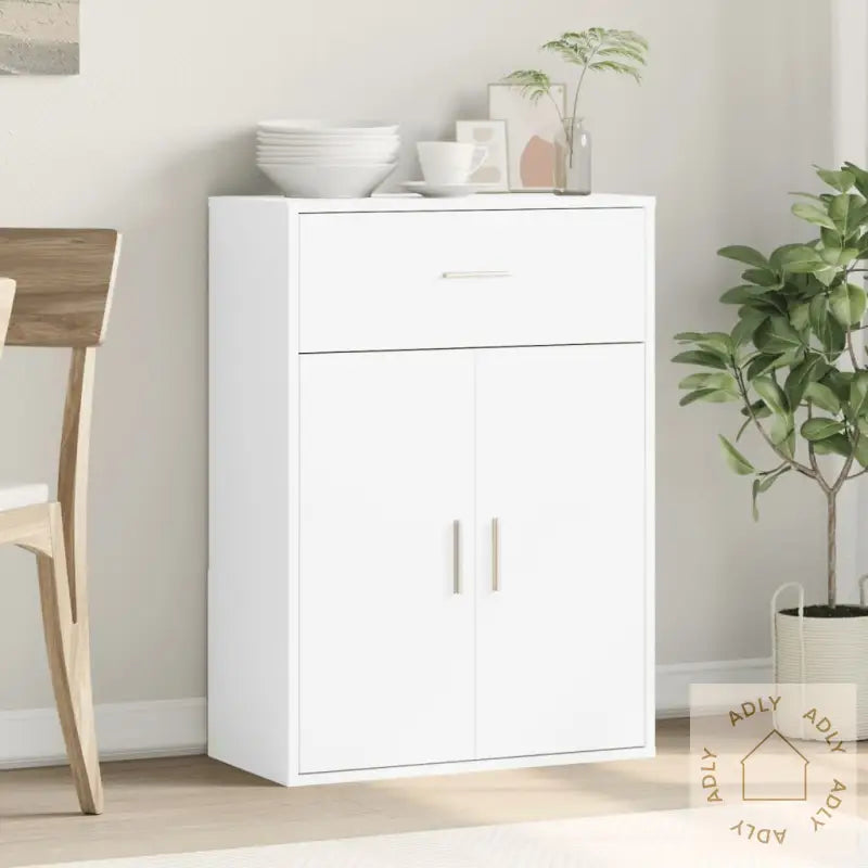 Skjenk Hvit 60X30X84 Cm Konstruert Tre