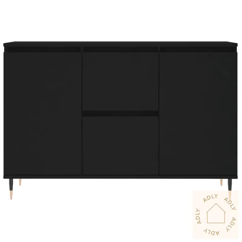 Skjenk Svart Eik 104X35X70 Cm Konstruert Tre
